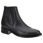 White Diamonds Men's Napa Leather Round Toe Welt Charro Ankle Boots – Black
