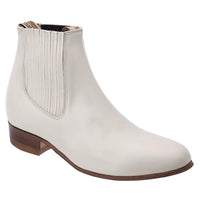 White Diamonds Men's Napa Leather Round Toe Welt Charro Ankle Boots – Bone