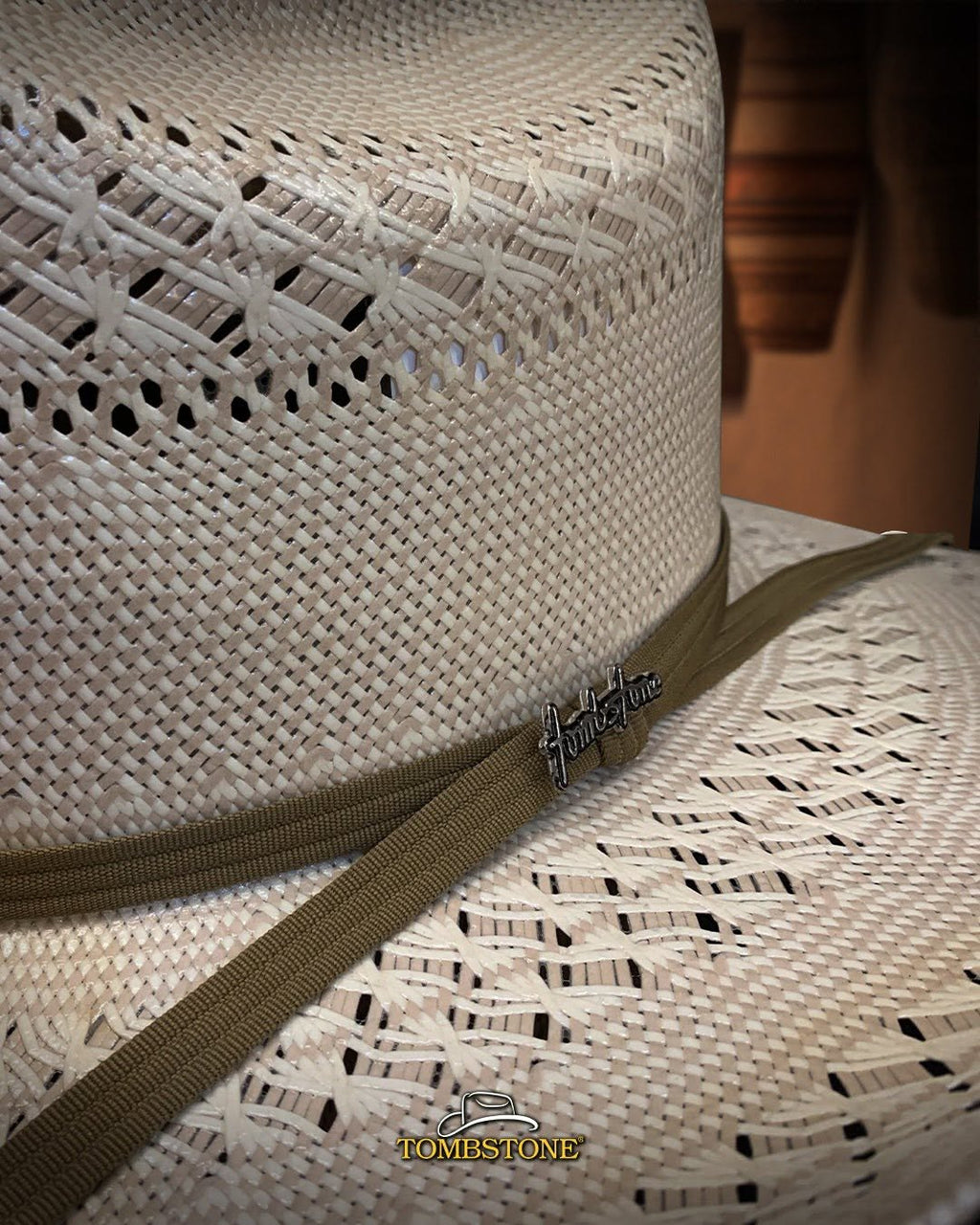 Men’s Tombstone 30X Johnson Style Bicolor Western Cowboy Shantung Straw Hat