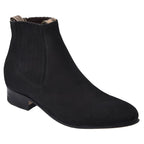 White Diamonds Men's Nubuck Round Toe Charro Ankle Boots – Black