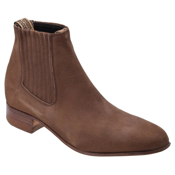 White Diamonds Men's Nubuck Round Toe Charro Ankle Boots – Brown