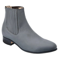 White Diamonds Men's Napa Leather Round Toe Charro Ankle Boots – Grey
