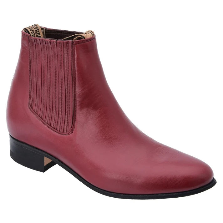 White Diamonds Men's Napa Leather Round Toe Charro Ankle Boots – Wine