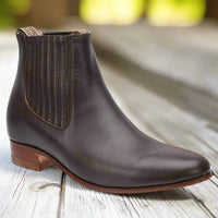 White Diamonds Men's Napa Leather Round Toe Charro Ankle Boots – Brown