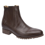 White Diamonds Men's Napa Leather Tractor Sole Round Toe Charro Ankle Boots – Brown