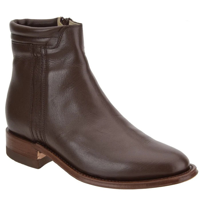 White Diamonds Men's Napa Leather Round Toe Zip Ankle Boots – Brown