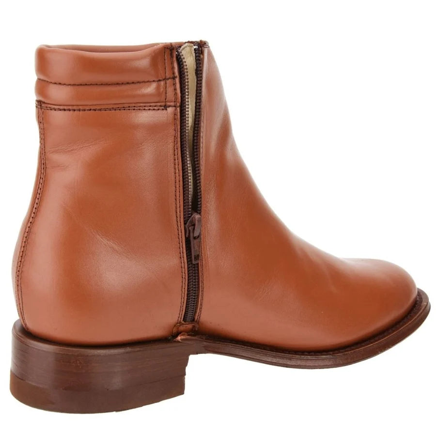 White Diamonds Men's Napa Leather Round Toe Zip Ankle Boots – Tobacco