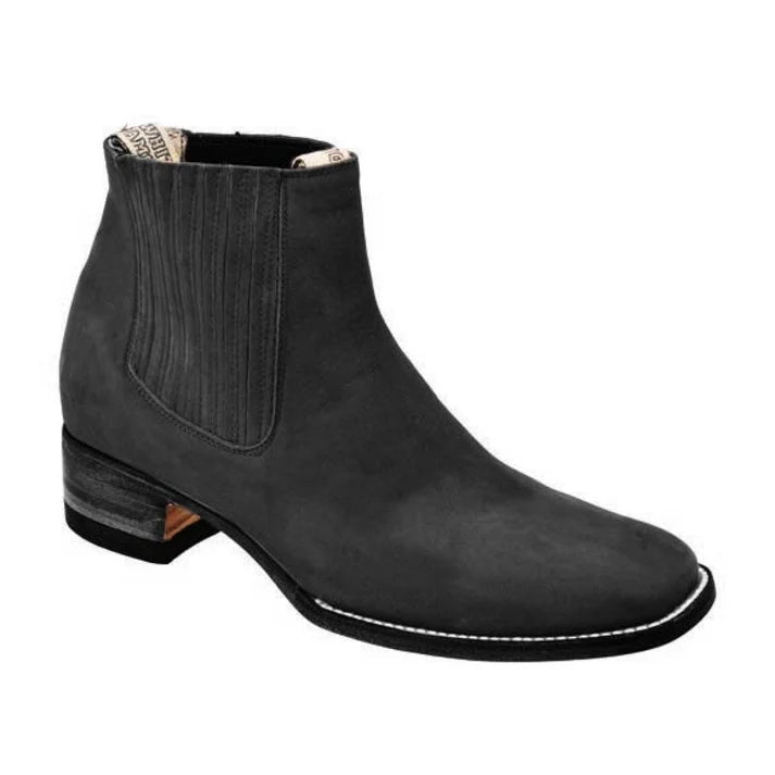 White Diamonds Men's Nubuck Square Toe Rodeo Ankle Boots – Black