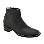 White Diamonds Men's Nubuck Square Toe Rodeo Ankle Boots – Black