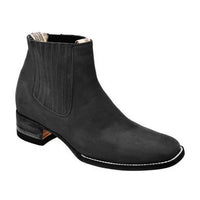 White Diamonds Men's Nubuck Square Toe Rodeo Ankle Boots – Black