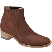White Diamonds Men's Nubuck Square Toe Rodeo Ankle Boots – Brown