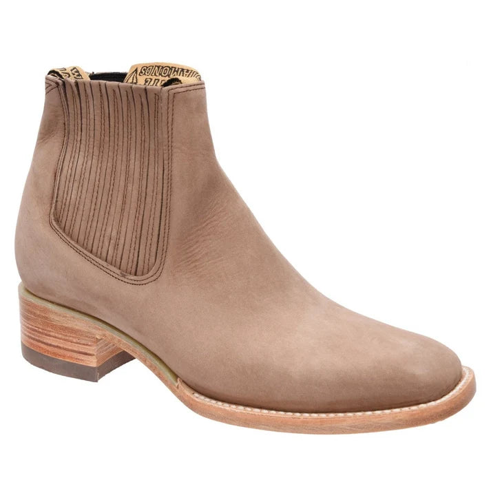White Diamonds Men's Nubuck Square Toe Rodeo Ankle Boots – Walnut
