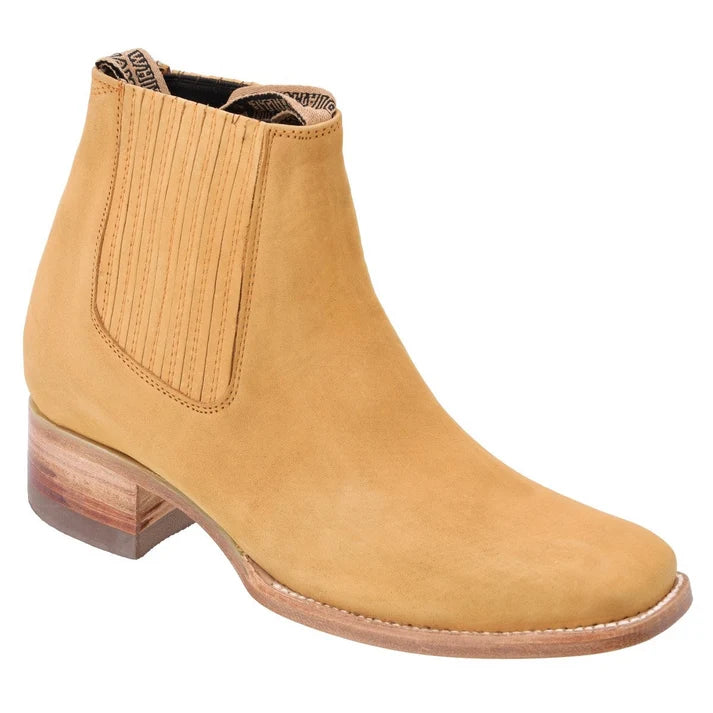 White Diamonds Men's Nubuck Square Toe Rodeo Ankle Boots – Sand