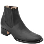 White Diamonds Men's Napa Leather Square Toe Rodeo Ankle Boots – Black