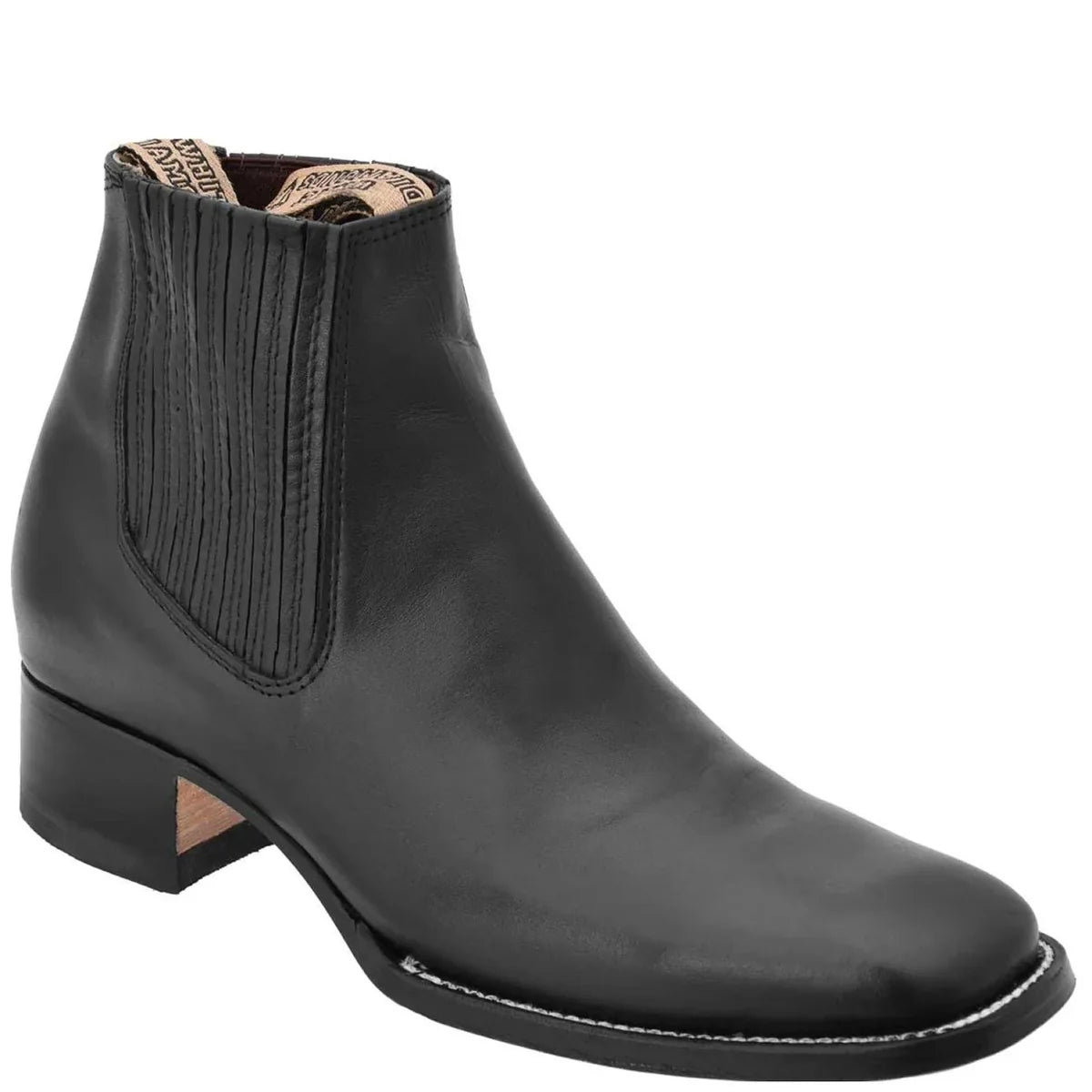 White Diamonds Men's Napa Leather Square Toe Rodeo Ankle Boots – Black