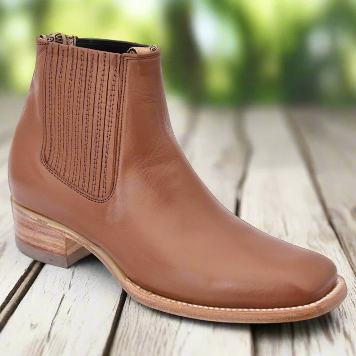 White Diamonds Men's Napa Leather Square Toe Rodeo Ankle Boots – Tobacco