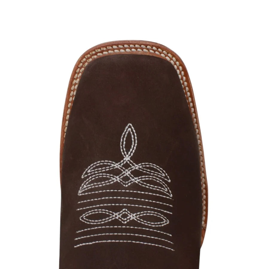 White Diamonds Men's Nubuck Square Toe Rodeo Ankle Boots – Brown
