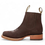 White Diamonds Men's Nubuck Square Toe Rodeo Ankle Boots – Brown