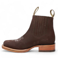 White Diamonds Men's Nubuck Square Toe Rodeo Ankle Boots – Brown
