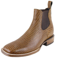 Men´s Silverton Brady All Leather Wide Square Toe Short Boots-Honey
