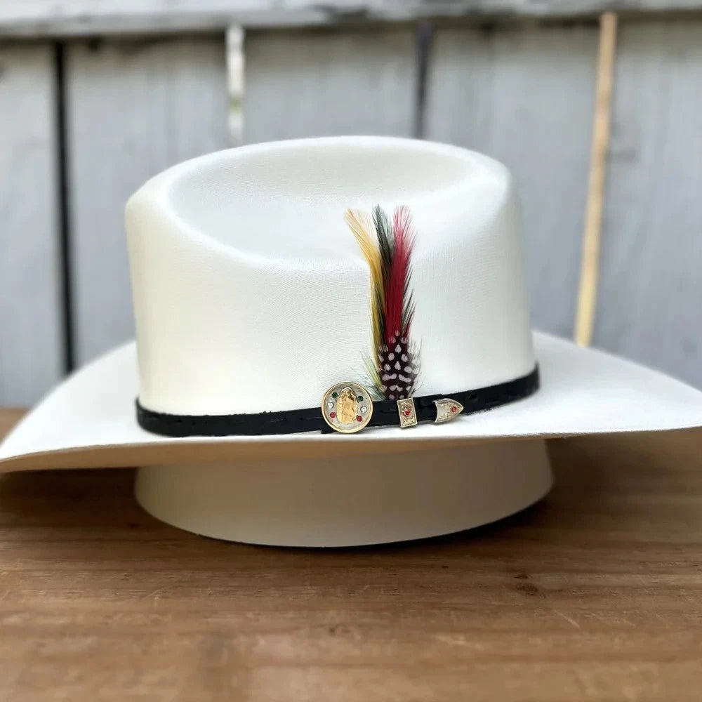Sombrero Stone 1000X Sinaloa Style Virgen de Guadalupe Western Cowboy Straw Hat