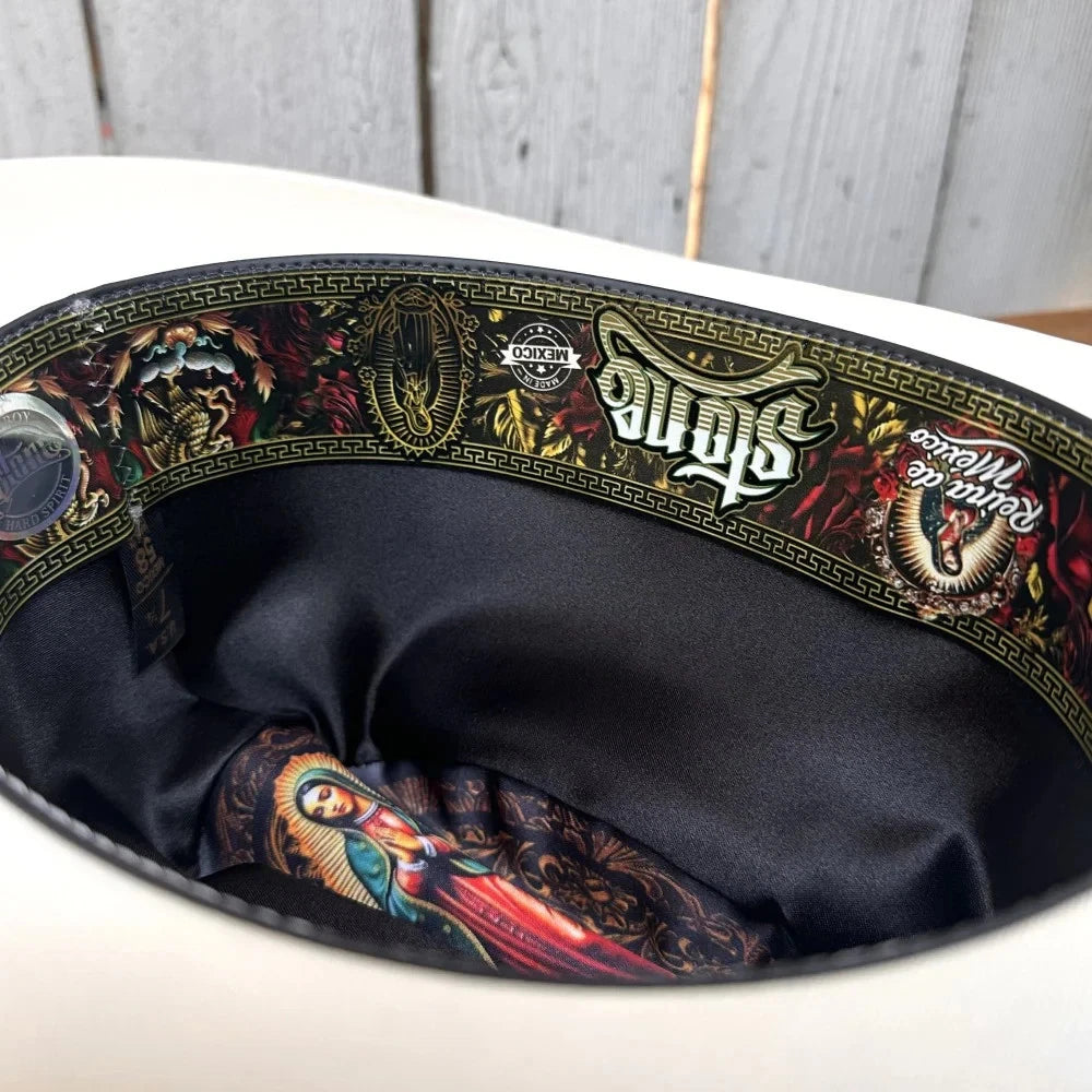 Sombrero Stone 1000X Sinaloa Style Virgen de Guadalupe Western Cowboy Straw Hat
