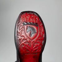 Joe Boots Men's Chelydra Turtle Leather Square Toe Cowboy Boots – Black Cherry