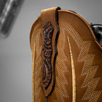 Joe Boots Men's The Gambler Handtooled Leather Square Toe Cowboy Boots – Tan