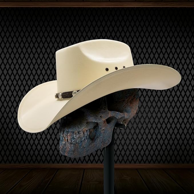 Tombstone 100X 8 Segundos Style Brick Crown Western Cowboy Shantung Straw Hat