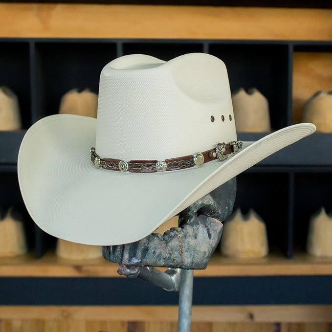 Tombstone 100X 8 Segundos Style Brick Crown Western Cowboy Shantung Straw Hat