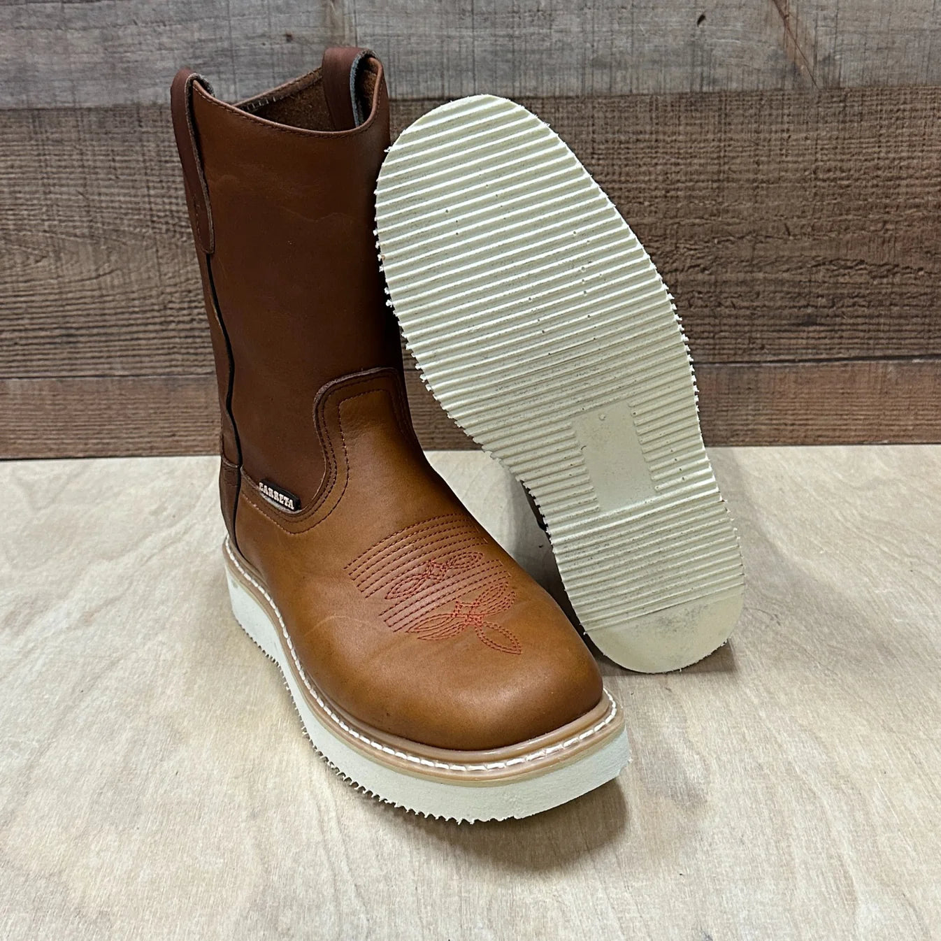 Men's Square Toe Workboot Genuine Leather Lightweight Sole Est. 915