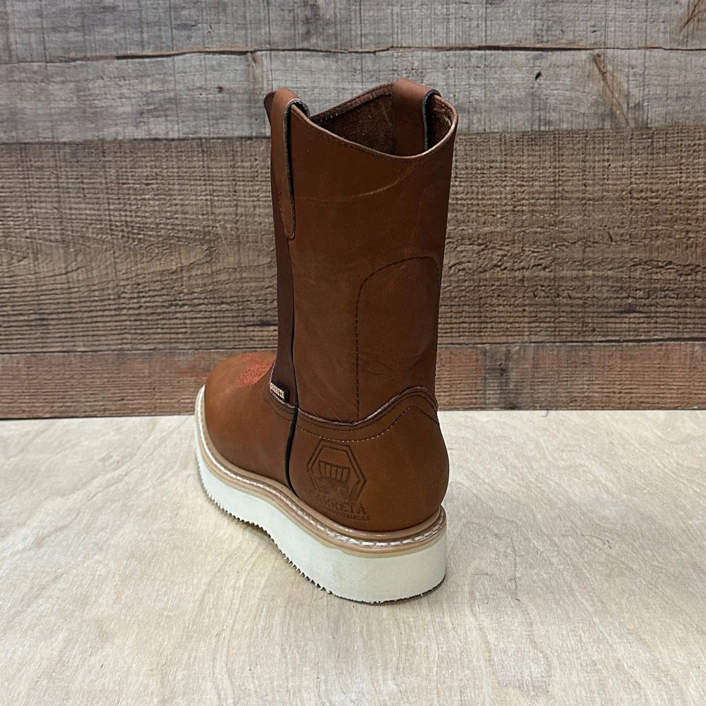 Men's Square Toe Workboot Genuine Leather Lightweight Sole Est. 915