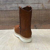 Men's Square Toe Workboot Genuine Leather Lightweight Sole Est. 915