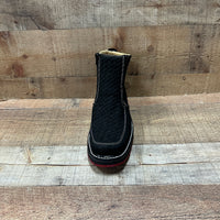 Men's Work Red/Blue Sole Zipper Handwoven Genuine Leather Oil/Water Resistant Est 334/444 Red