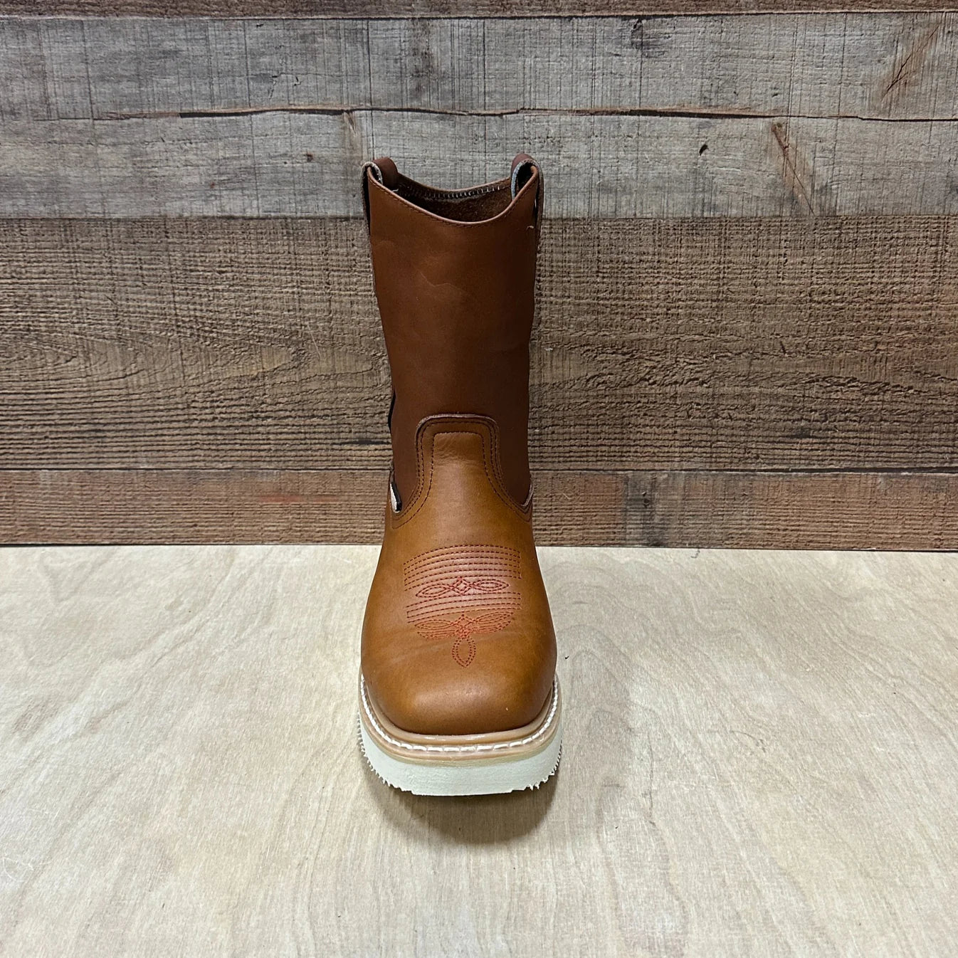 Men's Square Toe Workboot Genuine Leather Lightweight Sole Est. 915