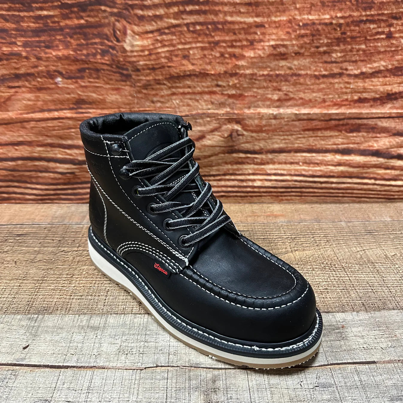 Men's Work Shoes Laces Genuine Leather Oil Eater Resistant Est. 375/420 Black