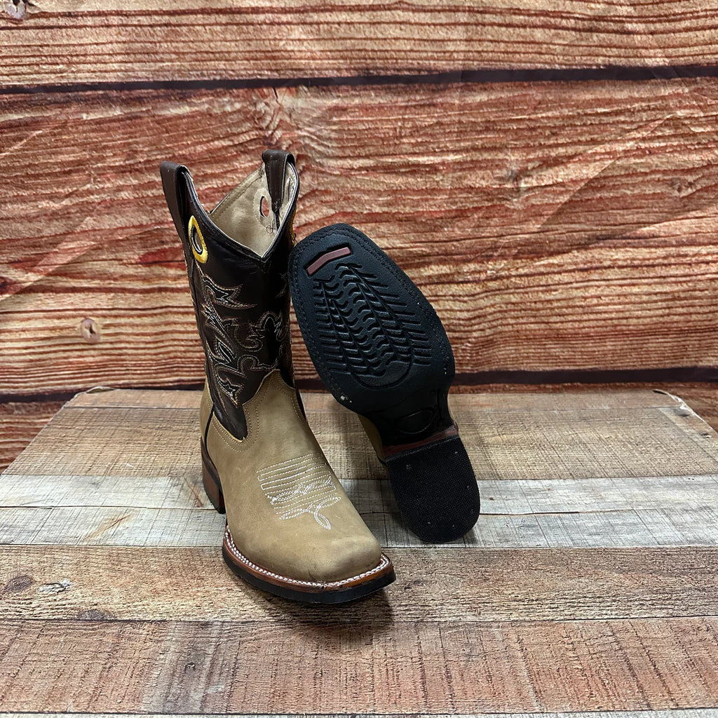 Men's Genuine Leather Western Cowboy Rodeo Square Toe Boot Est. 721 Brown