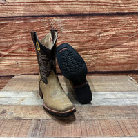 Men's Genuine Leather Western Cowboy Rodeo Square Toe Boot Est. 721 Brown