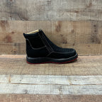 Men's Work Red/Blue Sole Zipper Handwoven Genuine Leather Oil/Water Resistant Est 334/444 Red