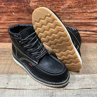 Men's Work Shoes Laces Genuine Leather Oil Eater Resistant Est. 375/420 Black