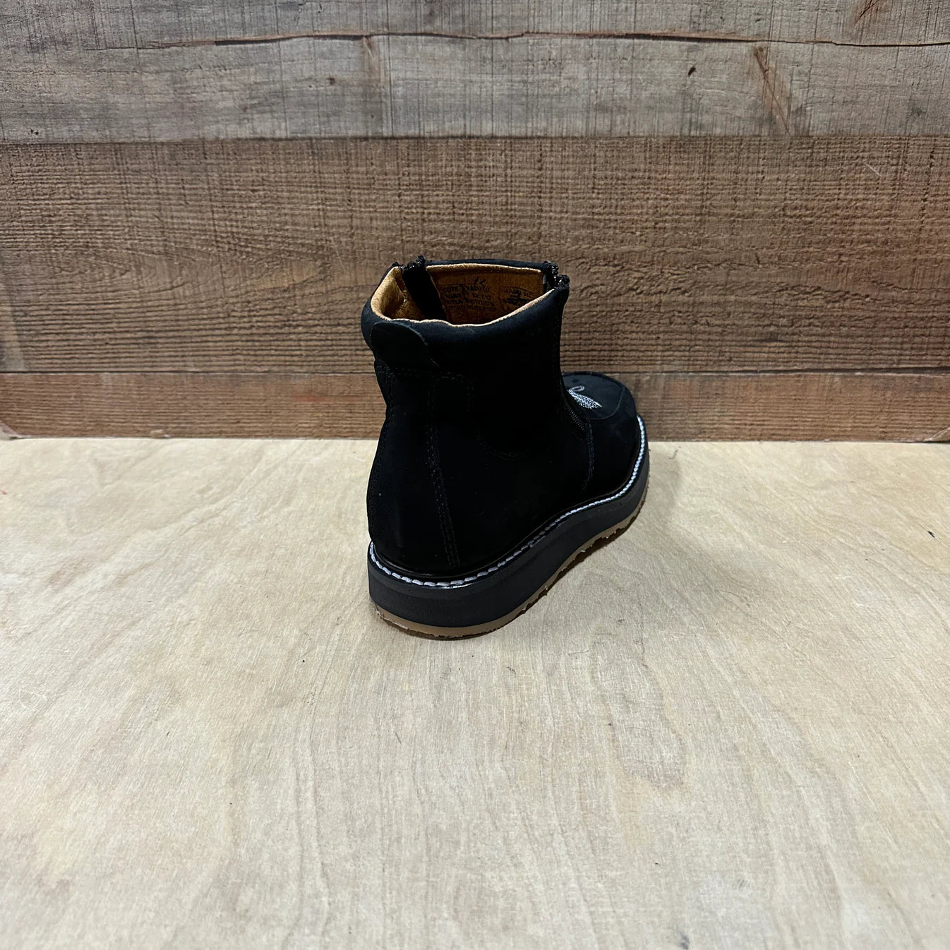 Men's Western Work Ankle Boots Zipper Genuine Leather Oil & Water Resistant Est. 336