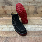 Men's Work Red/Blue Sole Zipper Handwoven Genuine Leather Oil/Water Resistant Est 334/444 Red