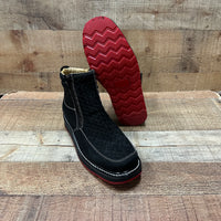 Men's Work Red/Blue Sole Zipper Handwoven Genuine Leather Oil/Water Resistant Est 334/444 Red