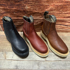 Men's Work Boots Light Pull On Leather Oil Resistant Ankle Boot Est. 315 Black