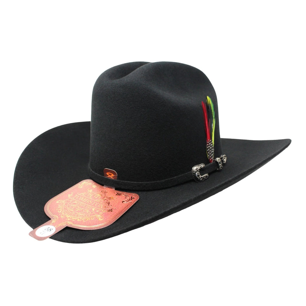 Texana Tombstone 20X Western Cowboy Fur Felt Hat El Fantasma Johnson Style-Black