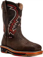 King Welt Venom 11” Python Tribute Square Toe Soft Toe Light Weight Work Boots – Brown