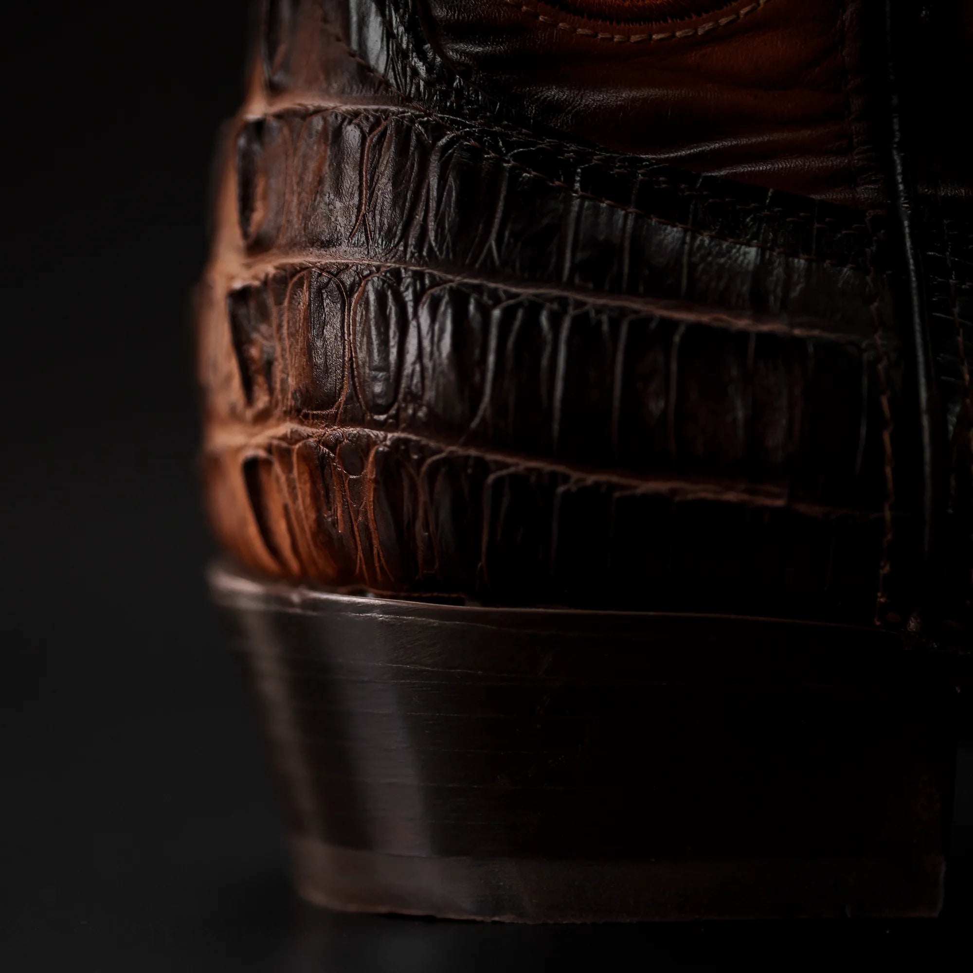 Rodeo Cartie Caiman Tail Print J-Toe Cowboy Boots - Faded Sand