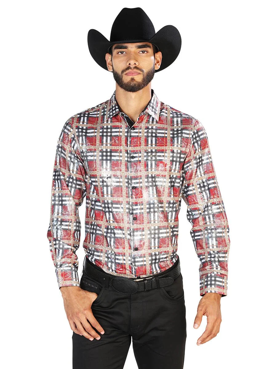 El General - Casual Long Sleeve Shirt - Red 43816