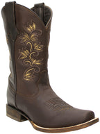 Women´s Silverton Amanda All Leather Square Toe Boots-Chocolate