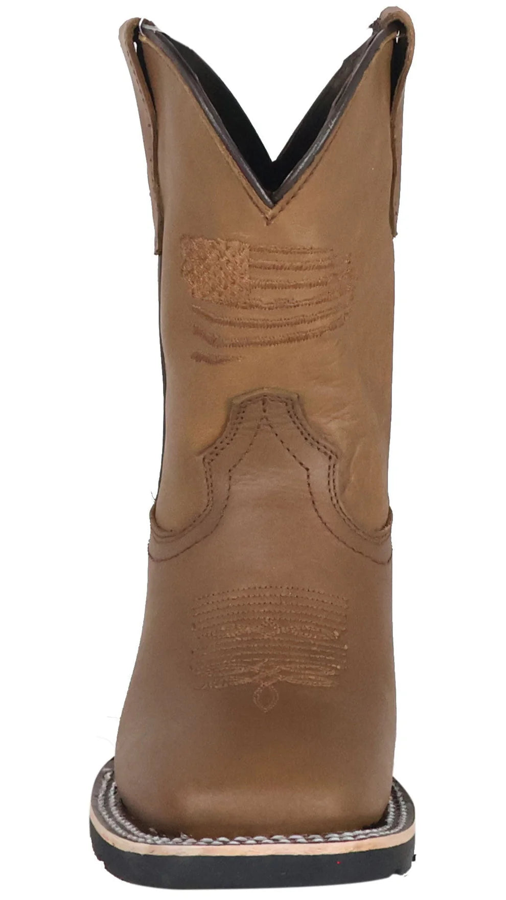 Silverton Kid's Patriot All Leather Wide Square Toe Boots-Tobacco